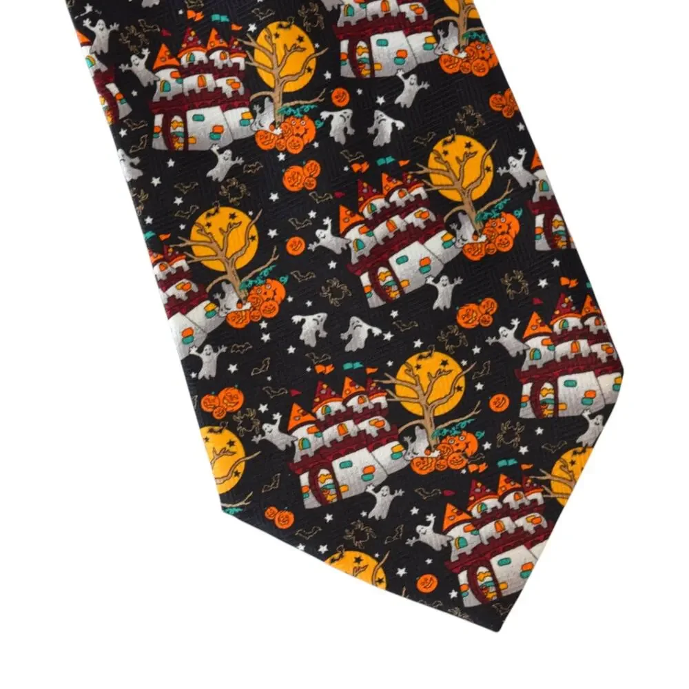 Vintage Halloween Print Spooky Necktie